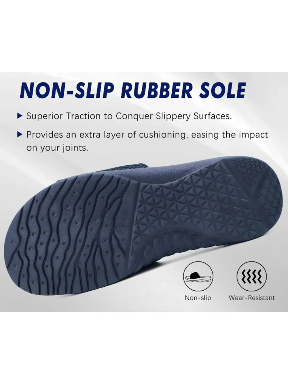Men's Blue Arch Support Sport Slides Open Toe Adjustable Orthotic Sandal Shoes